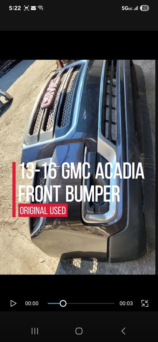 2013-2014-2015-2016 Gmc Acadia Front Bumper Cover