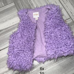 6t Purple Fur Vest