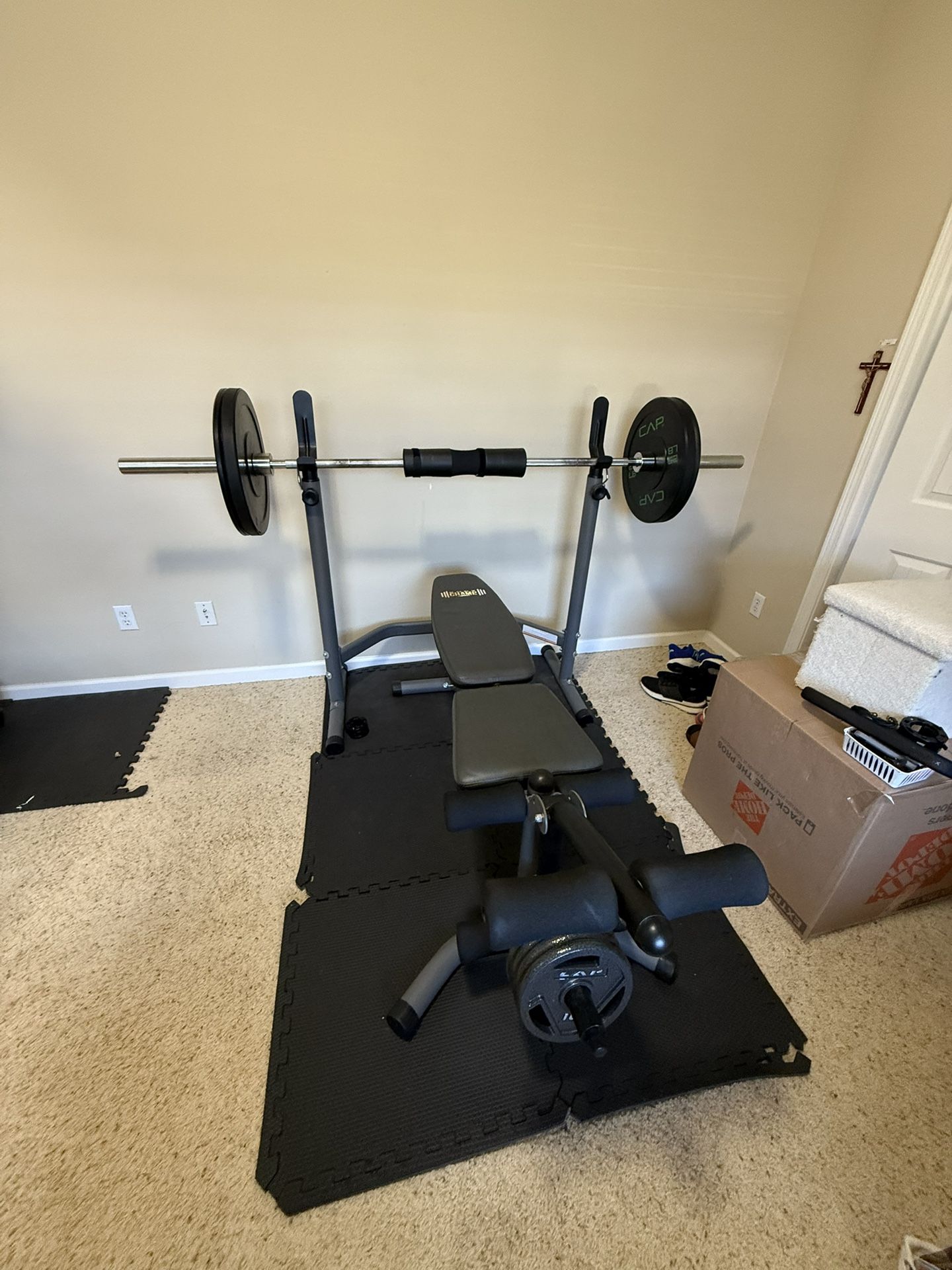 Bench Press Setup Plus Weights