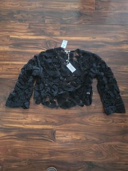 Womens New Cropped Knit Sweater SzM
