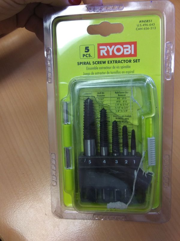 RYOBI 5 PCS. SPIRAL SCREW EXTRACTOR SET for Sale in Phoenix, AZ OfferUp