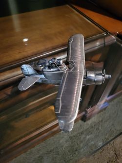 Antique silver airplane cigarette lighter, very old work