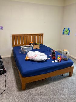 Full size wood bed frame