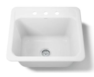 Kohler Glen Falls 25" Single Basin Undermount or Drop In Cast Iron Utility Sink