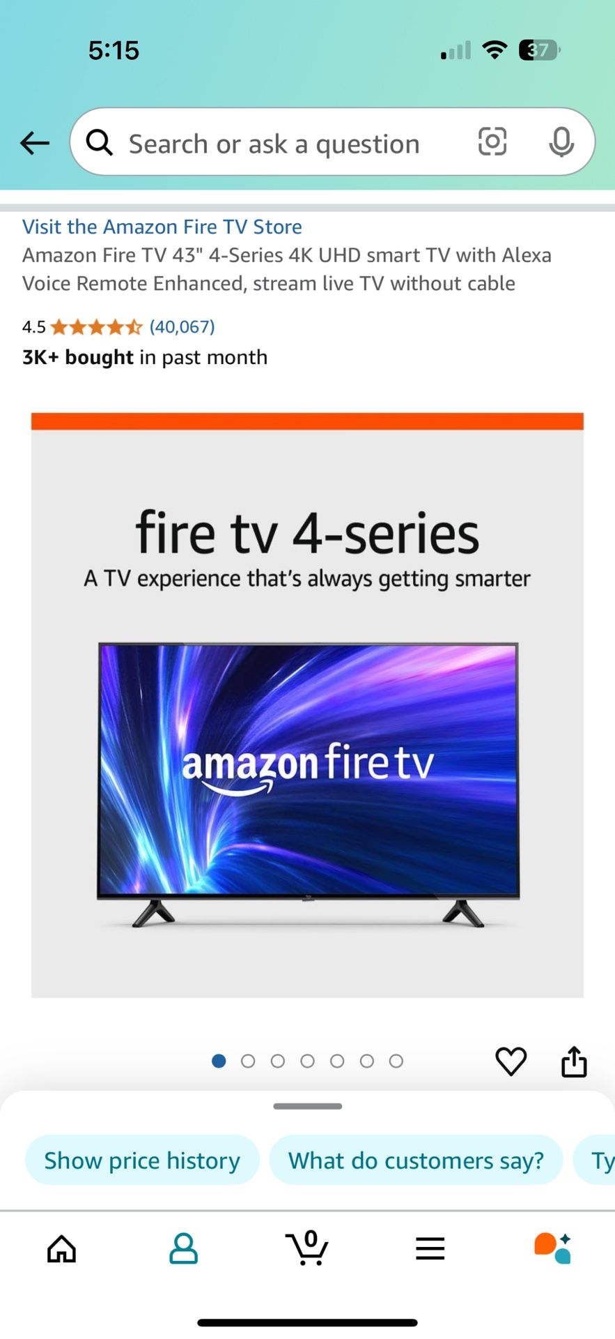 43in Amazon Fire TV 4-Series 4K UHD Smart TV w/ Alexa Voice Remote enhanced