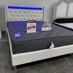 NEW QUEEN BED FRAME WITH MATTRESS