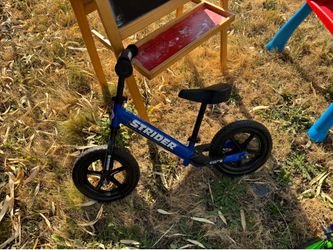 Strider Sport Balance Bike – 12” No-Pedal Toddler Bike (Blue)