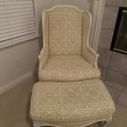 Upholstered chair and ottoman