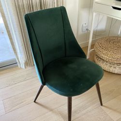6 Green Velvet Dining Chairs 