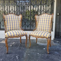 Wingback Dining/Occasional Chairs,  Pair