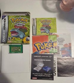 ERROR ! Pokemon LeafGreen GameBoy GBA Complete Box CIB First Print 1st Misprint