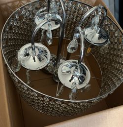 Chrome Crystal Chandelier Ceiling Light