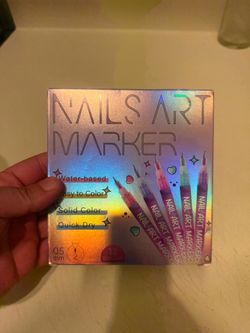 12 Colors Nail Art Marker Pens Set, Nail Markers for Nail Art, Suitable for Nail Art, Nail Painting, And Artistic Decorations; Suitable for Both Child