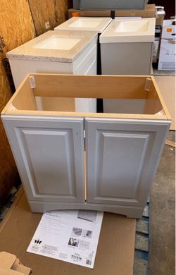 30” Single Sink Pearl Gray Bath Vanity No Top (Assembled)