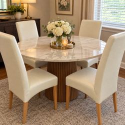 Genuine Italian Leather Dining Chairs  Set of 4