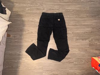 Carhartt Pants Mens 32x34 Black Canvas Carpenter Relaxed Fit Workwear
