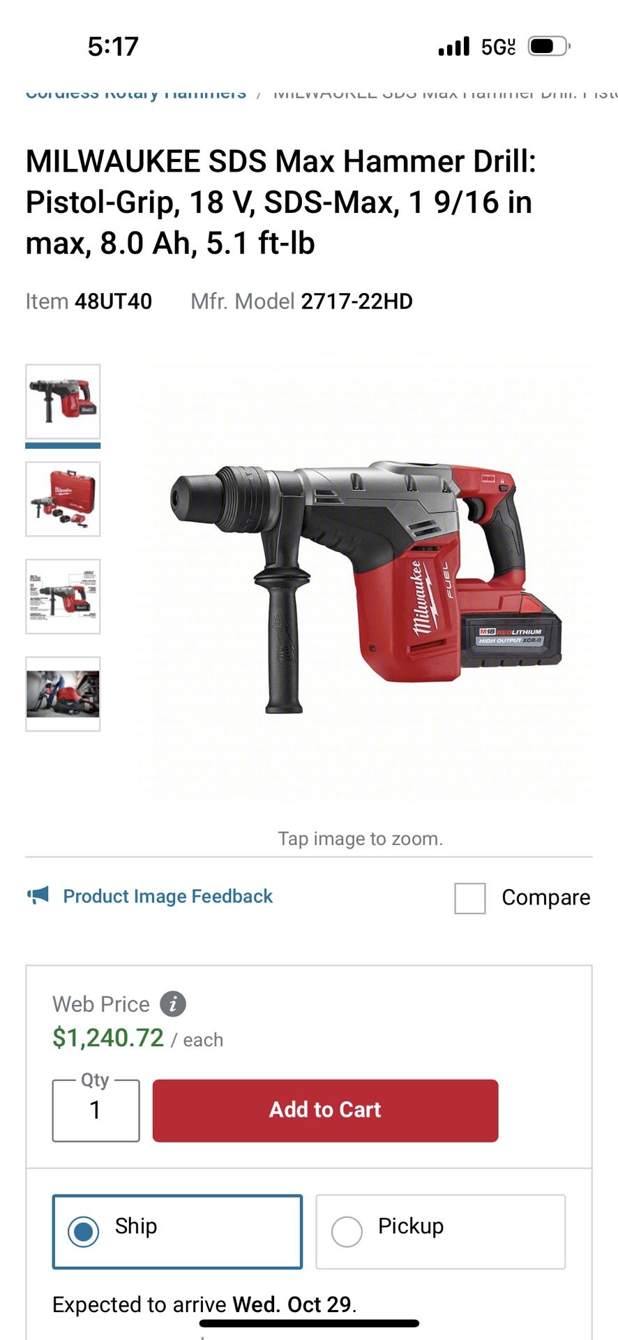 Milwaukee Hammer Drill Para Kebrar Concreto