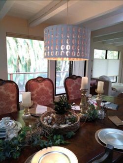10 ft Marge Carson Formal Dining Table & Chairs