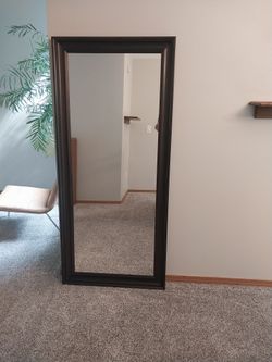 Heavy Duty Full-Length Floor Mirror – 29" x 65" – Dark Wood Frame