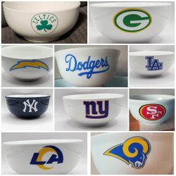 🏈🏀⚾ Personalized Ceramic Sports Bowls  Or Name & Team! ⚽🏒🎾 (PICK UP ONLY) 93306