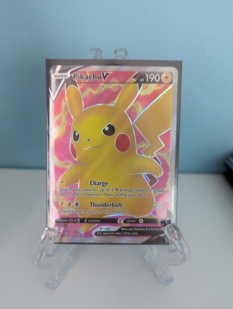 Pikachu v full art pokemon card