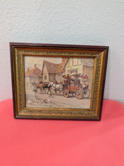 Vintage print of a traditional 19th-century British coaching scene such as The Departure of the Mail