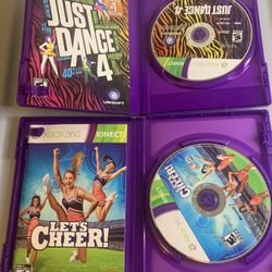 Xbox 360 Games Set.  Let’s Cheer & Just Dance 4