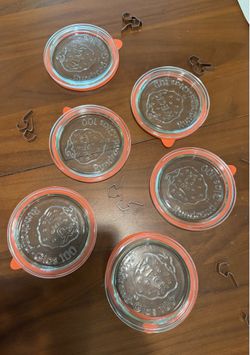 6 Glass Lids for Weck 74 (0.25 Liter Mold Jars)