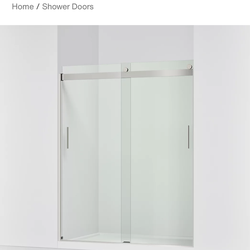 Kohler Levity® Sliding shower door, 74" H x 56-5/8 - 59-5/8" W, with 1/4" thick Crystal Clear glass K-706009-L-MX