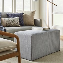 Lynwood Cube Bench Ticking Striped Blue