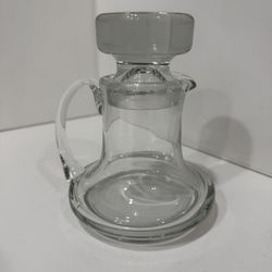 Vintage Mid Century Modern Colony Crystal Pitcher Hand Made In Romania