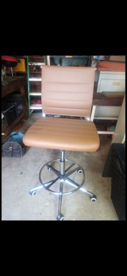 Tan Chair with Chrome Base