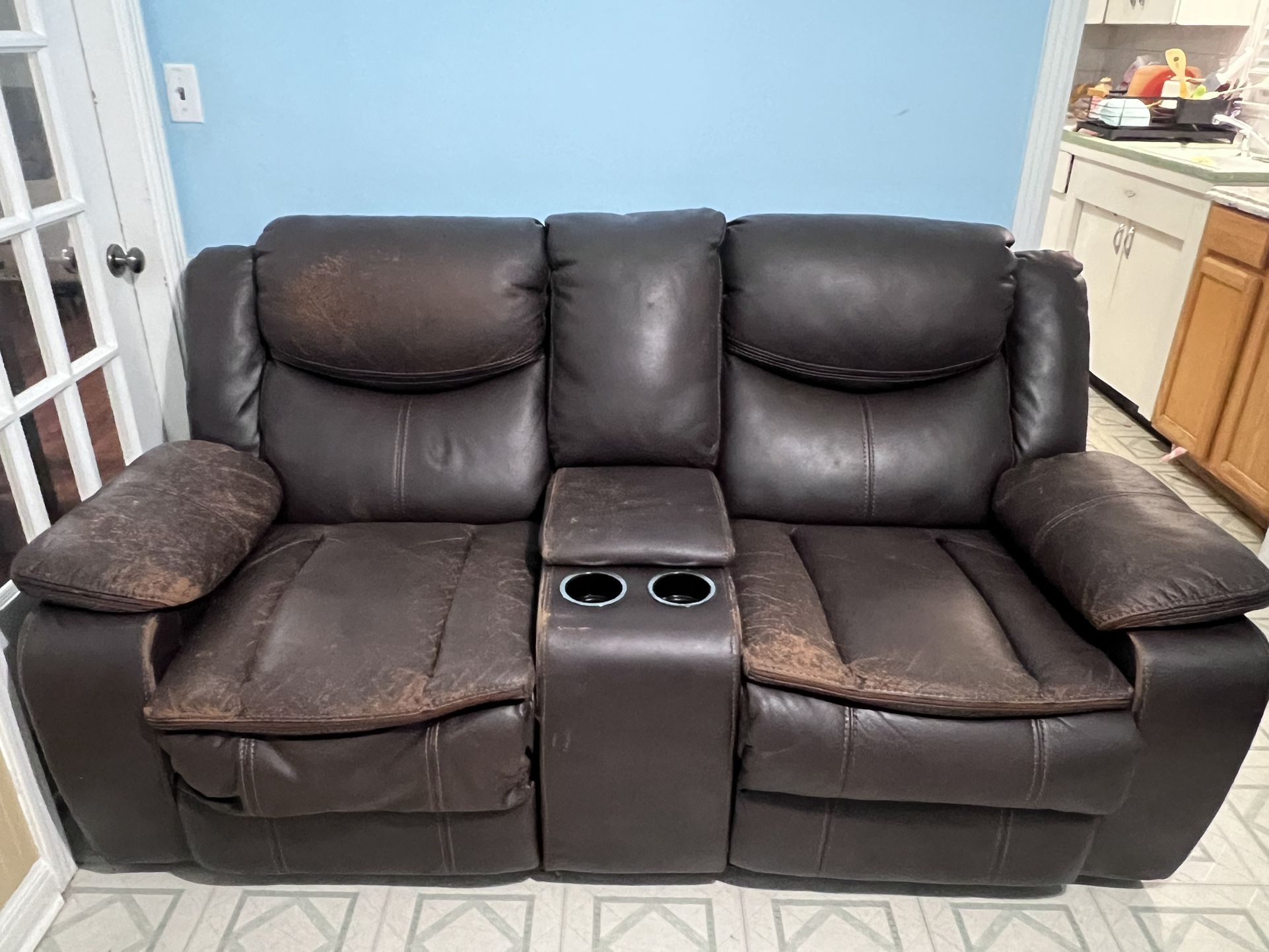 Brown Reclining 2 Pc Sofa Set