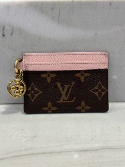 Louis Vuitton LV Charms Card Holder Monogram Canvas Pink Leather Card Wallet