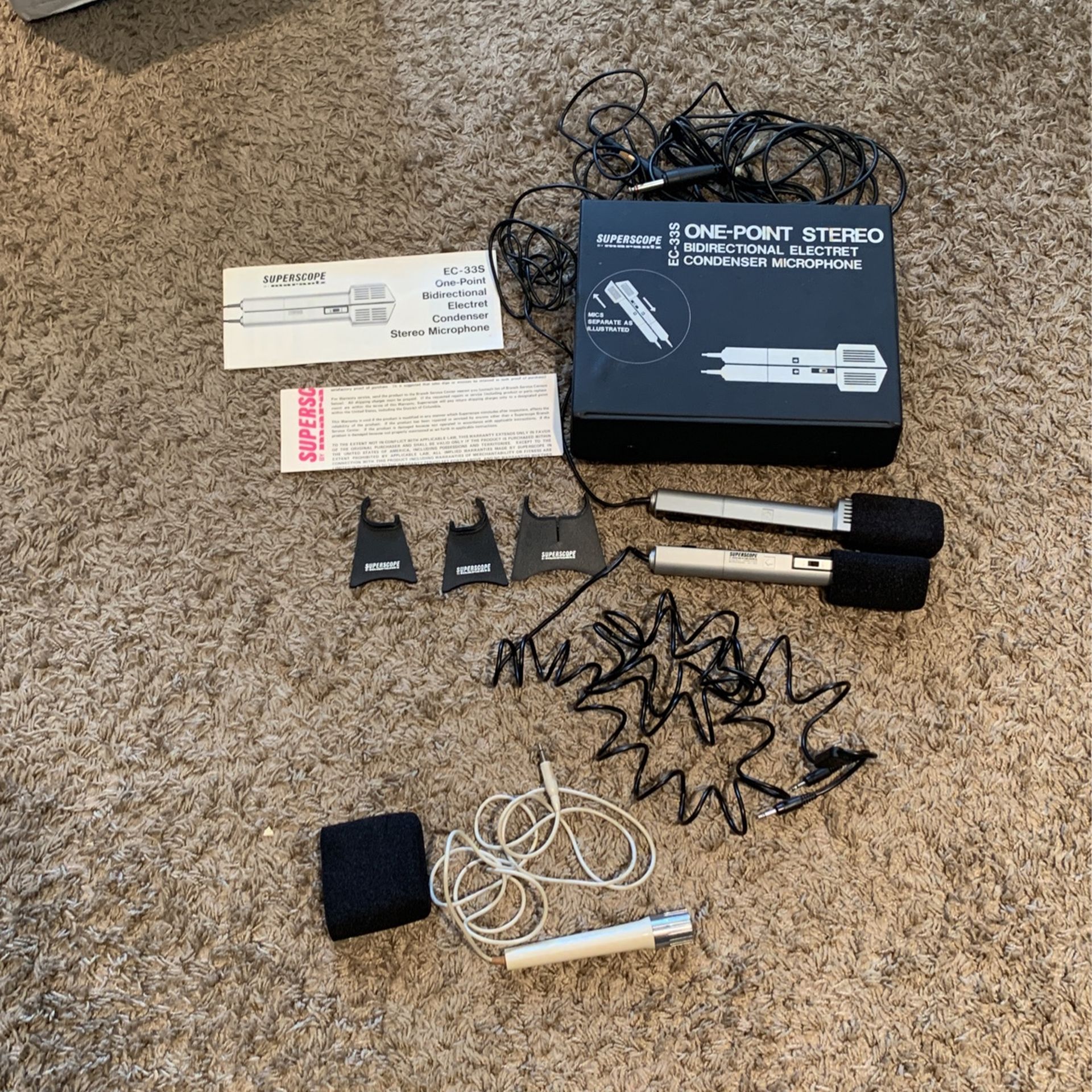 Marantz Superscope EC-33S One-Point Stereo Bidirectional Condenser Microphone