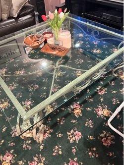 Large Glass coffee table 53” x 60”