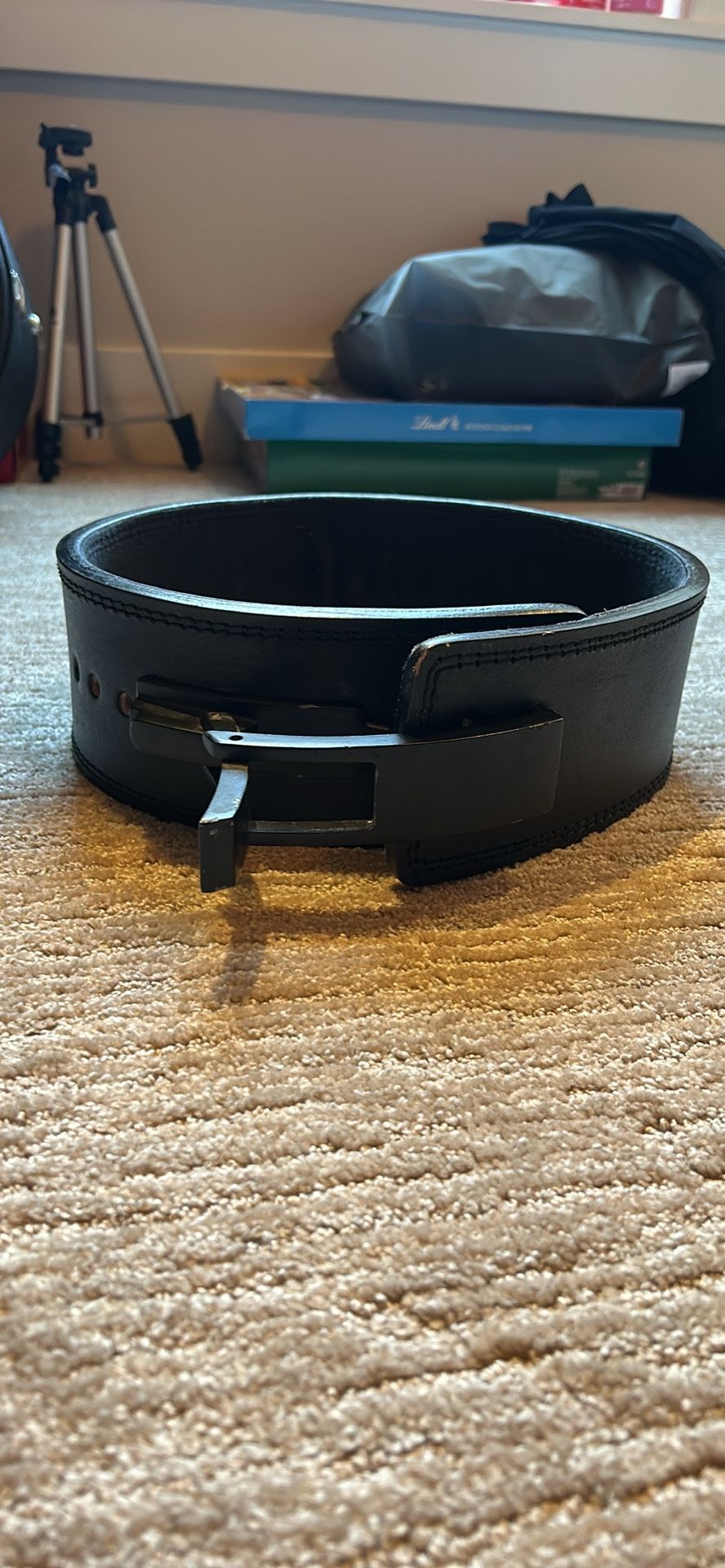 13mm 30-35” Waist All Black Leather GYMREAPERS lever belt