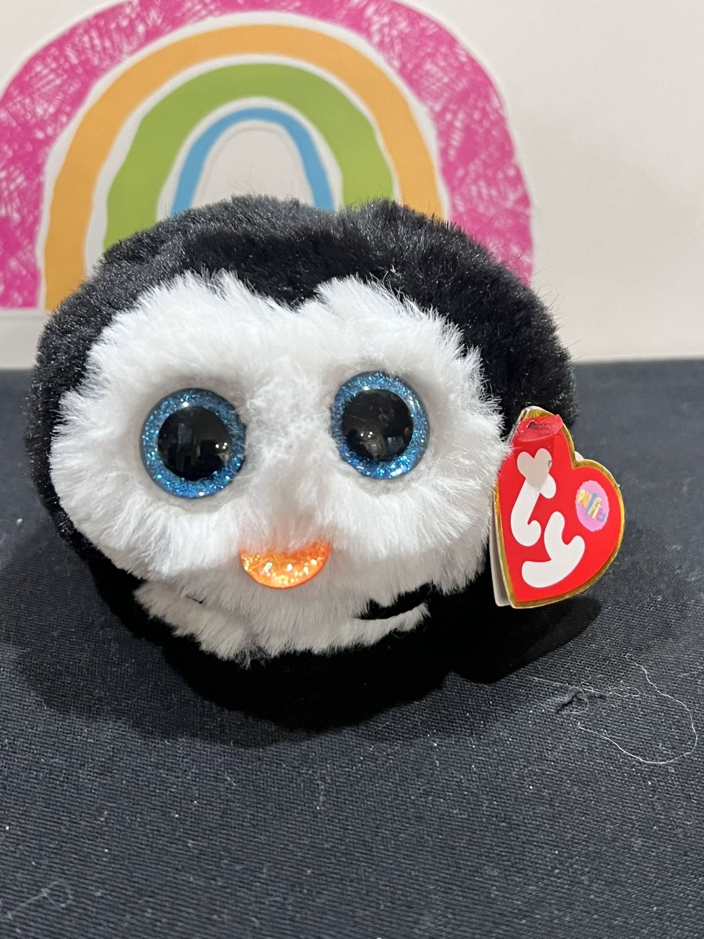 TY PUFFIES “ WADDLES” THE PENGUIN! 3 INCH RIUND STOCKING STUFFER