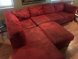 Suede sectional couch