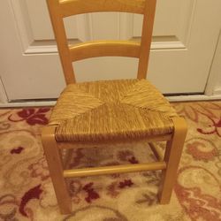 Vintage Wooden Child's Chair w/split Reed Seat