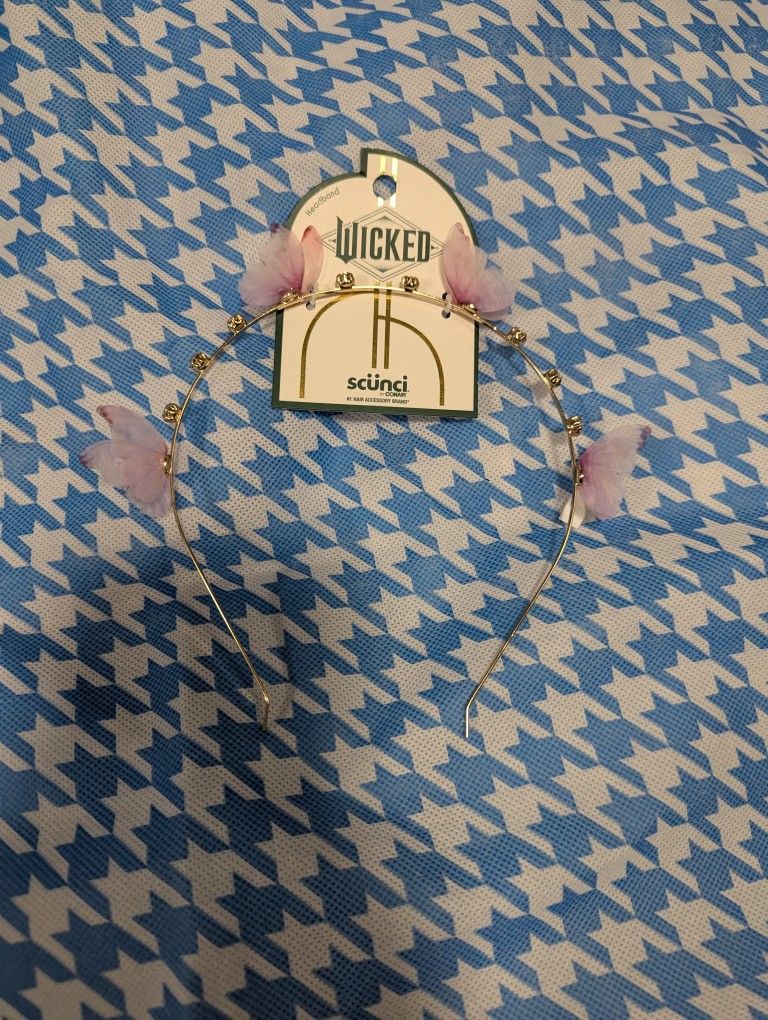 Wicked Glinda Headband with Pink Butterflies
