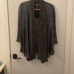 R & M Collection Mock Two set Black And Silver X-Large Top