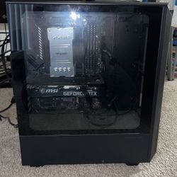 Custom PC with mouse, keyboard and monitor