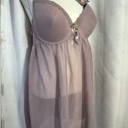 NEW Plus Size : Lavender 2piece Shiner Mesh Babydoll, Size 2X 