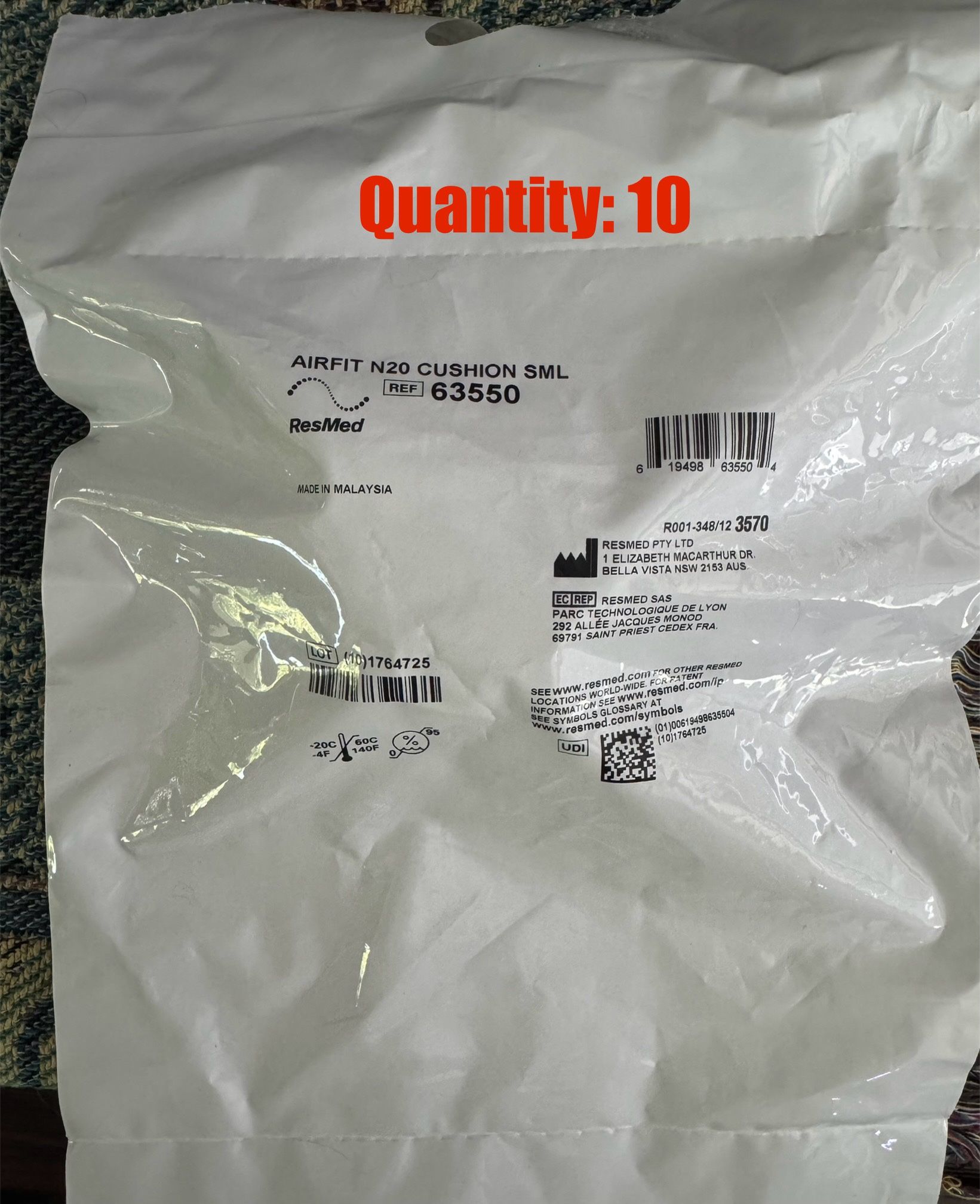 Resmed AirFit N20 cushions