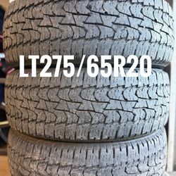 LT275/65R20 - NANKANG TIRES - ALL TERRAIN AT - MATCHING SET - 70% LIFE