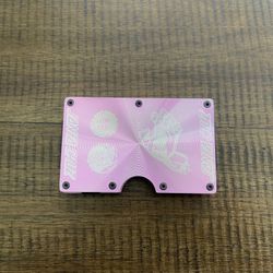 Pink Santa Cruz Aluminum Card Wallet With Money Clip 