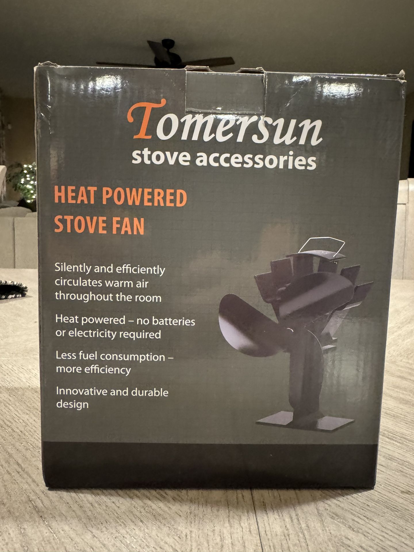 3 Blades Heat Powered Stove Fan for Wood/Log Burner/Fireplace