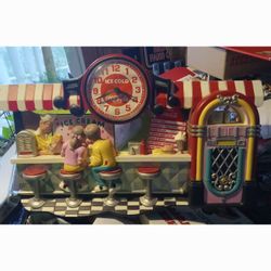 Coca Cola Wall Clock Soda Fountain Scene