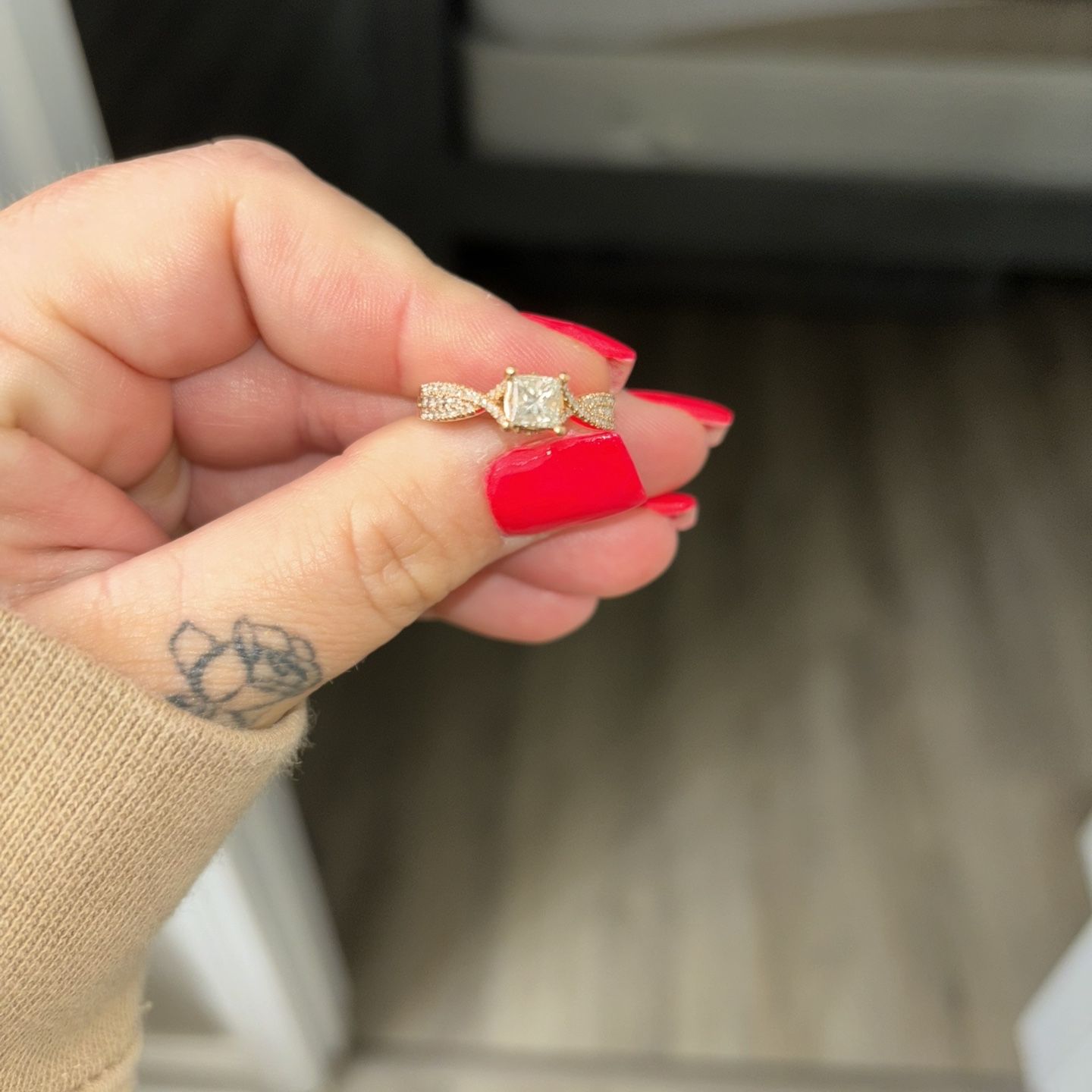 Rose gold engagement Ring